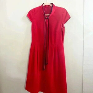 J.Crew‎ red tie collar midi dress 6